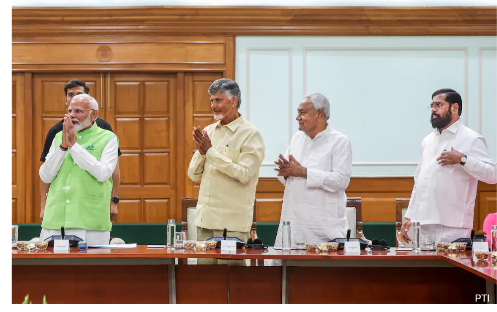 NDA Meets to Decide on Cabinet Nitish Kumar and Chandrababu Naidu Seek Key Posts