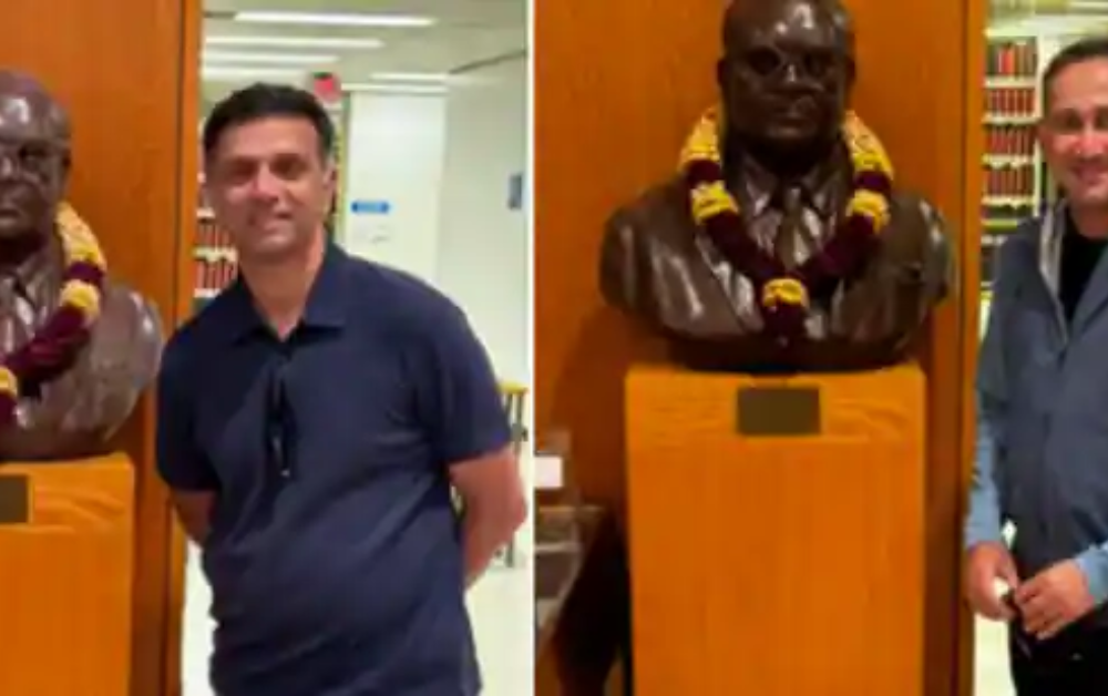 Rahul Dravid and Ajit Agarkar Pay Tribute to BR Ambedkar at Columbia University Amid T20 World Cup