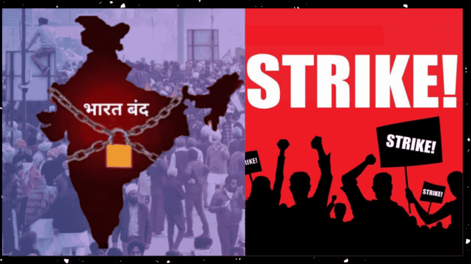 Streets-Burn-Buses-Stop-Bharat-Bandh-2025-Demands-Workers-Rights